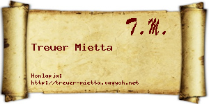 Treuer Mietta névjegykártya